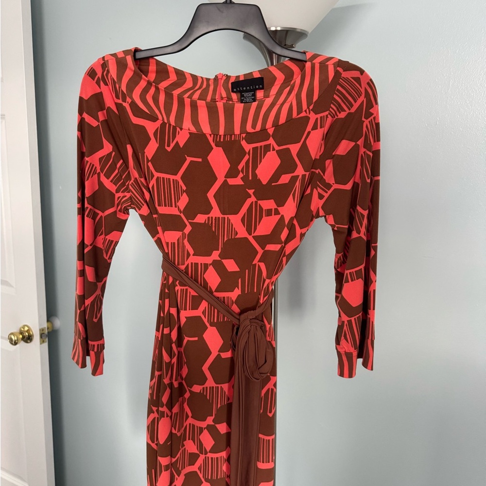Geometric Red and Brown Dress